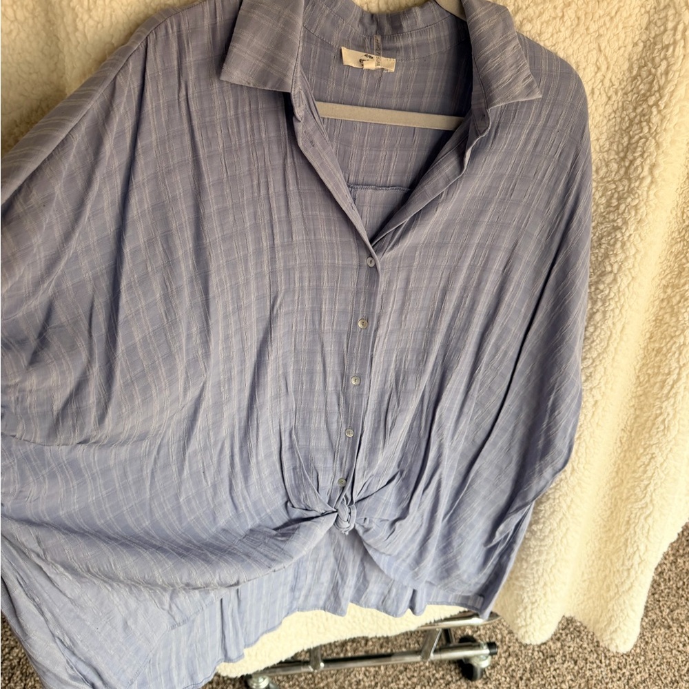 WomansBlue Button-Up Shirt